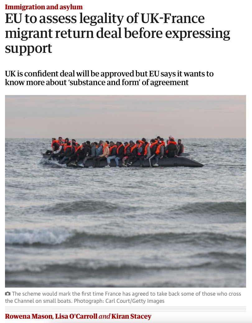 I cannot for the life of me see why it's up to France/EU to "take back control" of 🇬🇧's borders for it👇

France, Spain, Italy, Germany all have bigger "illegal migration" problems of their own

The dangerous Channel crossings happen because the UK drastically reduced safe routes