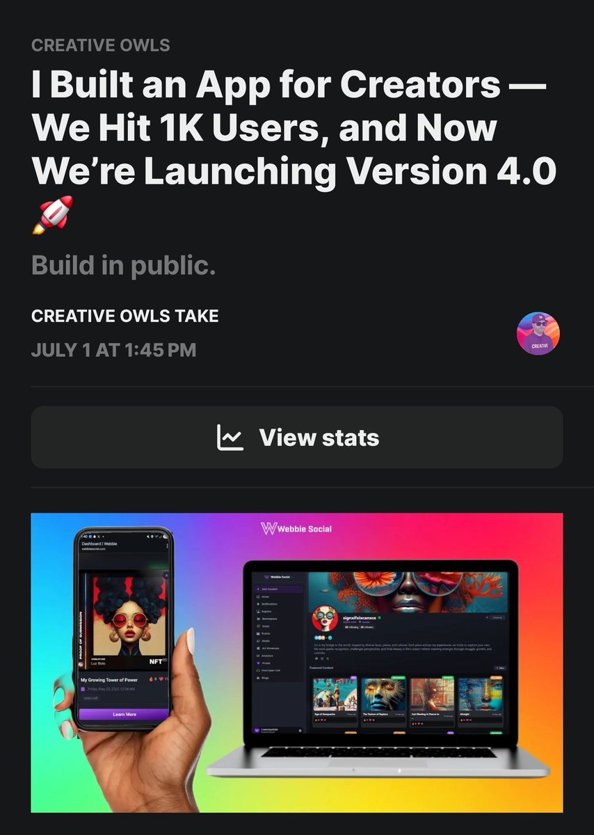 I'm building in public and documenting everything 👇

open.substack.com/pub/creativeow…