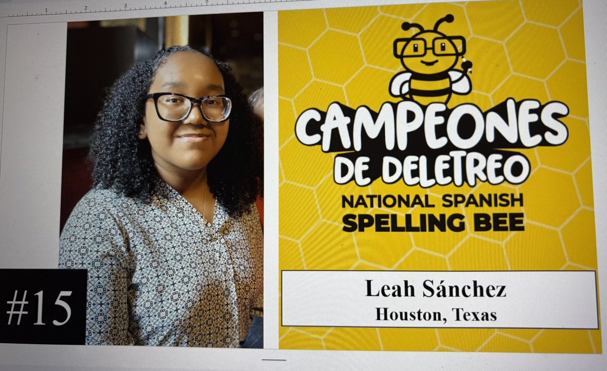 Lettie Houck (@letlau2004) on Twitter photo Eagerly awaiting the beginning of the National Spanish Spelling Bee. Leah Sanchez, proudly representing Spring ISD.
<a href="/SISD_CoA/">K. Cuellar</a> <a href="/SpringISD/">Spring ISD</a> <a href="/LaTracyHarris/">LaTracy Harris, Ed.D</a> <a href="/RobersonSpring/">Roberson Middle School</a> Eagerly awaiting the beginning of the National Spanish Spelling Bee. Leah Sanchez, proudly representing Spring ISD.
<a href="/SISD_CoA/">K. Cuellar</a> <a href="/SpringISD/">Spring ISD</a> <a href="/LaTracyHarris/">LaTracy Harris, Ed.D</a> <a href="/RobersonSpring/">Roberson Middle School</a>