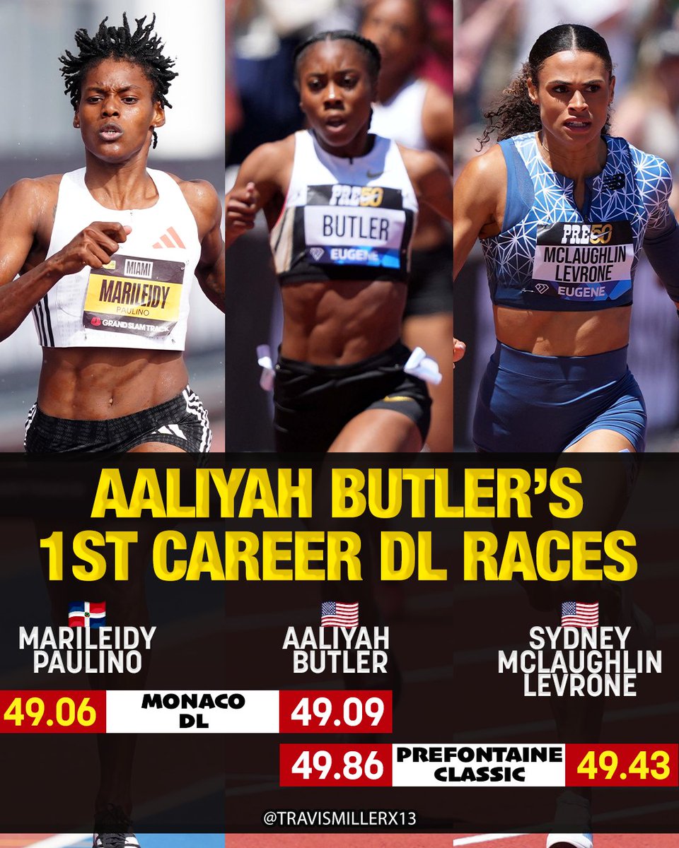 🇺🇸Aaliyah Butler with two runner-up finishes, a new 400m PB and challenged two of the world's best in her first Diamond League races! 👏