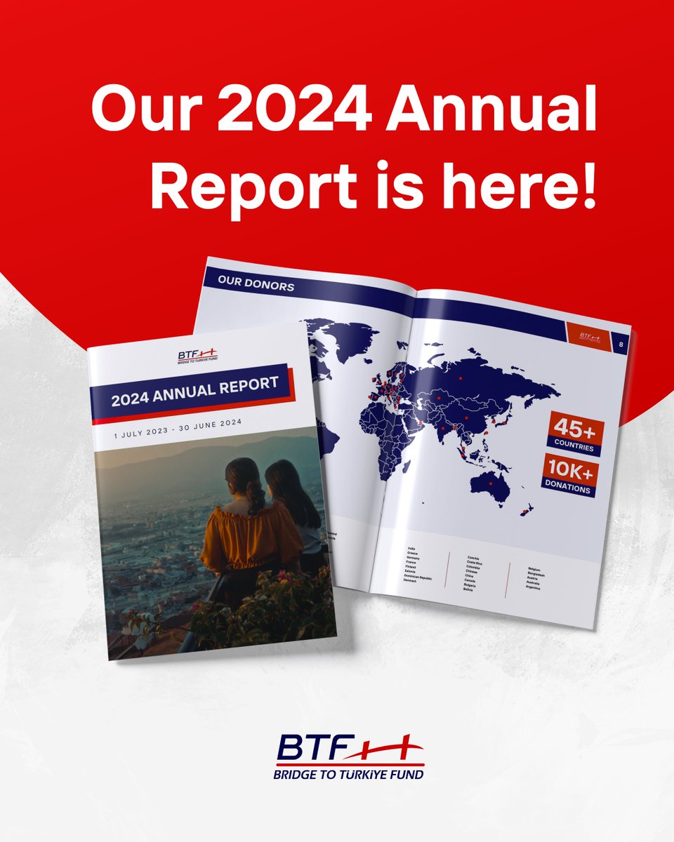 In 2024, your kindness rebuilt futures &amp; opened doors for thousands of students in Türkiye. As BTF, we feel lucky to have been your partner in making this possible ❤️ Thank you for walking this path with us!

Full report: btf.news/2024report
Summary: btf.news/2024reportsumm…
