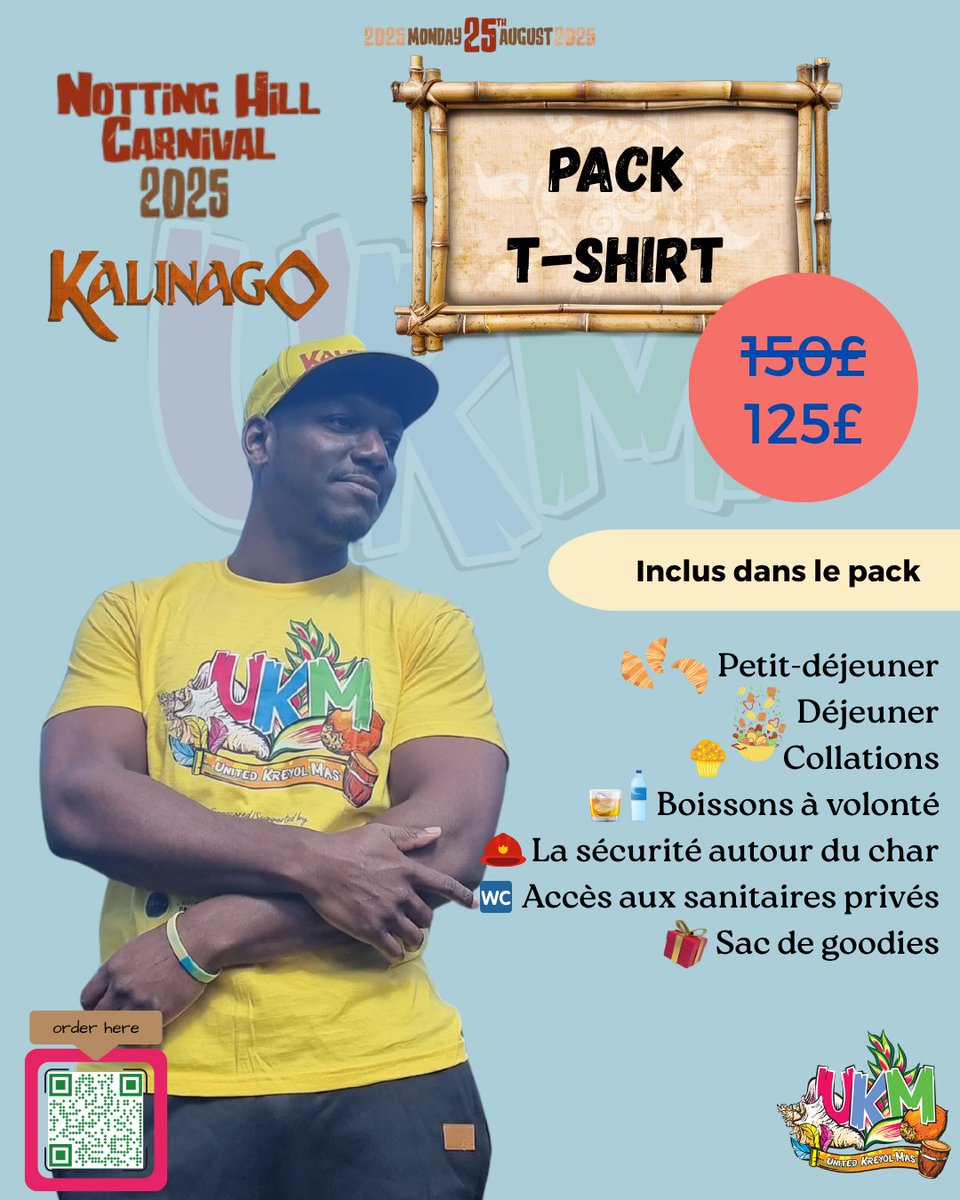 KreyolMas's tweet image. Rejoins nous pour le carnaval de Londres en formule ALL INCLUSIVE pour le lundi 25 août prochain.
Monte une équipe et on s'occupe du reste 🎊🎉
unitedkreyolmas.playmas.app/events/carnava…
#NHC2025
#NottingHillCarnival #UKM
#UnitedKreyolMas