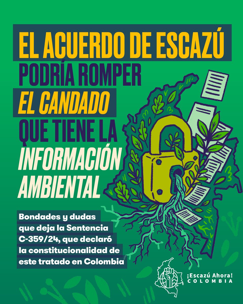 (1/5) Con la Sentencia C‑359/2024 que ratificó el Acuerdo de Escazú, se redefine el acceso a la información ambiental en Colombia.

¿Qué implica esto para tus derechos a saber? ¿Cómo impacta la transparencia en proyectos ambientales? Aquí exploramos posibles respuestas. 🧵