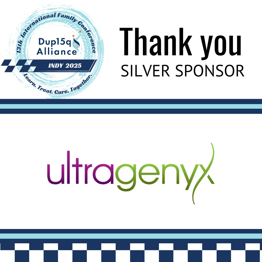 Thank you to our 2025 Dup15q Alliance Family Conference SILVER Sponsor - ULTRAGENYX! Your support and generosity are SO appreciated!💙

👀Check out our wide variety of Sponsorship Opportunities: tinyurl.com/SponsorFamilyC…
