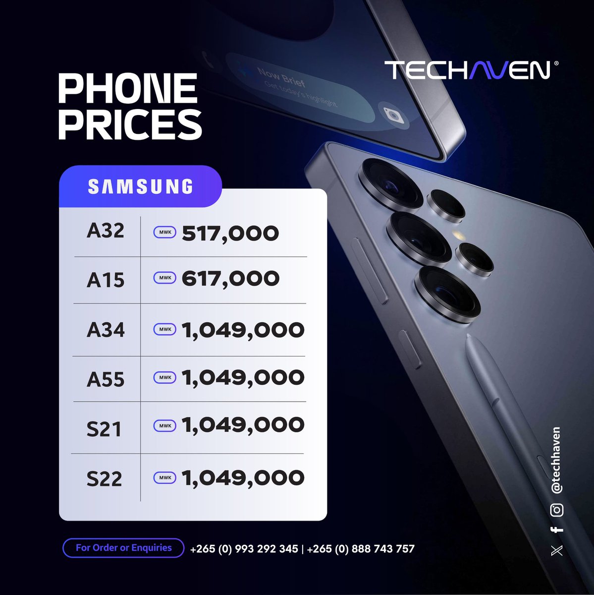 Vasco on tha Track (@rnb_god) on Twitter photo get yourself a new phone from <a href="/ElectronicsHven/">Electronics Haven</a>
Good quality ✅
Affordable ✅
We also do worldwide Delivery 🚚
Contact
Wa.me/+265888441834 get yourself a new phone from <a href="/ElectronicsHven/">Electronics Haven</a>
Good quality ✅
Affordable ✅
We also do worldwide Delivery 🚚
Contact
Wa.me/+265888441834
