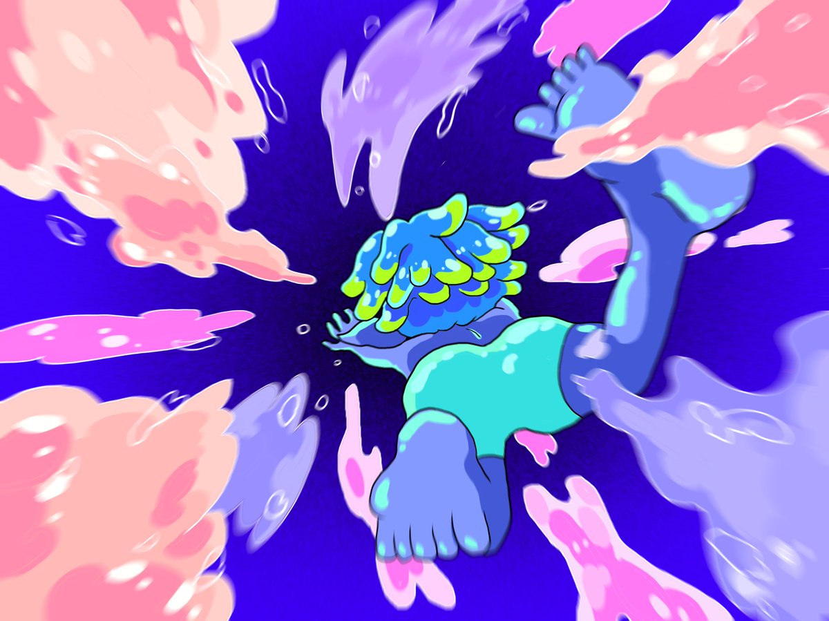 深く沈んだ場所から、声がする

#オリジナルキャラ #AOproject #創作 #イラスト　#泳ぐ