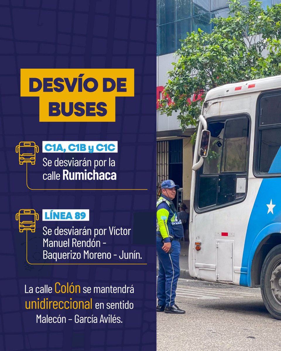 Este domingo 13 de julio el centro vuelve a ser peatonal de 06:00 a 12:00, con cierres y desvíos en varias vías por la Ruta Centro. 🚴‍♂️🏃‍♀️

Nuestros 52 agentes estarán desplegados para facilitar el tránsito, redirigir buses y mantener habilitado el acceso a la Clínica Panamericana.