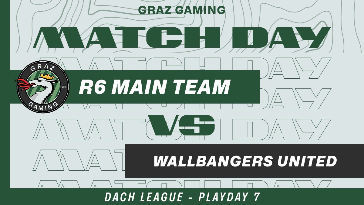 #RainbowSixSiege Matchday! 📢

Playday seven of the <a href="/DACH_League/">DACH League</a> is here!

We're up against Wallbangers United – and we’re not leaving without those points.💪

Watch our stream!
⏰ 20:00 CEST 
📺twitch.tv/grazgamingespo…
🎙️@Bleyes  &amp; <a href="/rudolph_gg/">Rudolph</a>