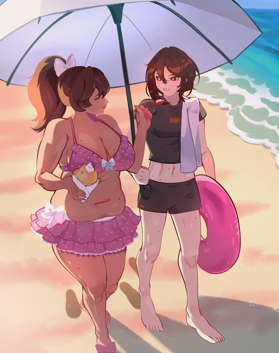 pixie_lotl's tweet image. 🎀🐟 comm for @xostubbornbun of their ocs dulce and soya :D