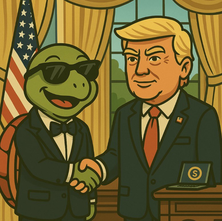 SLOMOTheTurtle's tweet image. Just talked with President Trump. He has big plans with $SLOMO

#SLOMO #TurtleToken #Trump #Bigmoves #memecoin #cryptocurrency #Trending