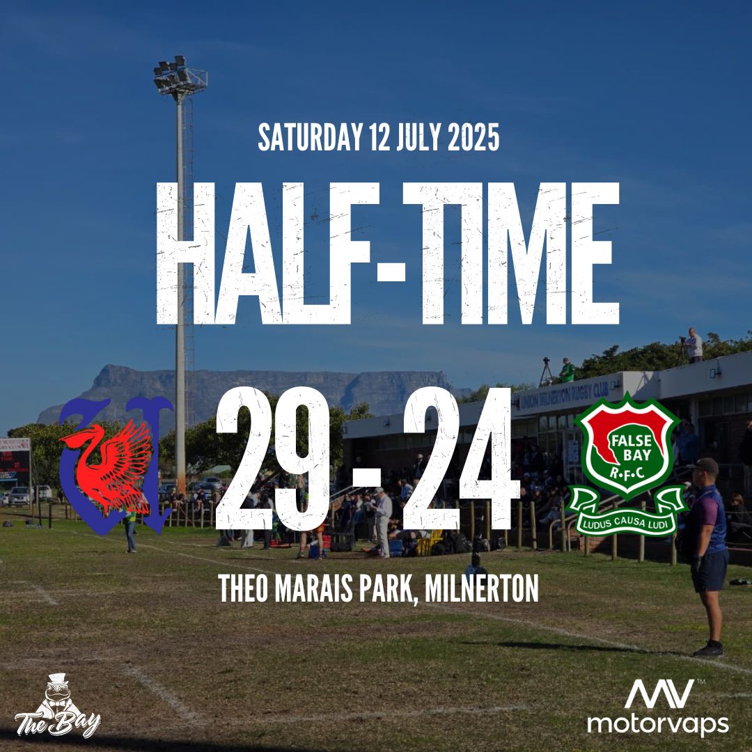 𝗛𝗔𝗟𝗙-𝗧𝗜𝗠𝗘 | #SLA25   

Let's Go, BAY 👊

#WpClubRugby 
#LoveRugby 🏉