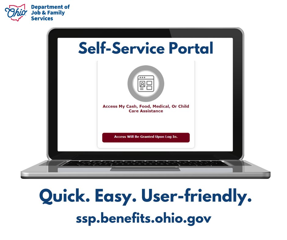 The Ohio Benefits Self-Service Portal is quick, easy, and user-friendly! bit.ly/3ZKrSNt