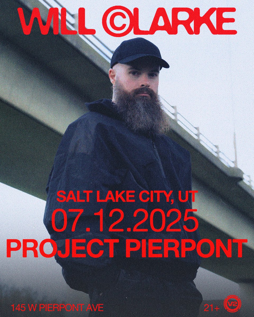 V2 Presents (@v2presents) on Twitter photo TONIGHT: <a href="/djwillclarke/">Lil' Clarkie</a> steps into Project Pierpont!
From Bristol to SLC >> get ready for a night of some immersive energy! 🖤
Doors at 9PM 🎟️ Final tix: v2presents.com TONIGHT: <a href="/djwillclarke/">Lil' Clarkie</a> steps into Project Pierpont!
From Bristol to SLC >> get ready for a night of some immersive energy! 🖤
Doors at 9PM 🎟️ Final tix: v2presents.com