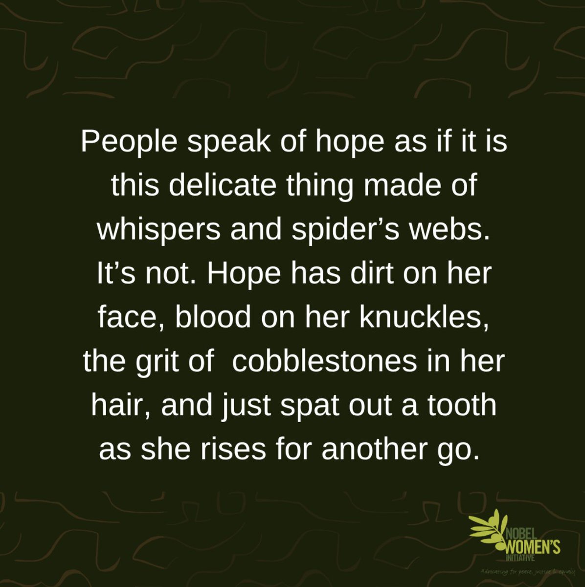 NobelWomen's tweet image. In a world on fire, hope isn’t naïve, it’s necessary.
On this #InternationalDayofHope, we honor the women who choose hope as action.
They build peace.
They fight for justice.
They don’t give up.