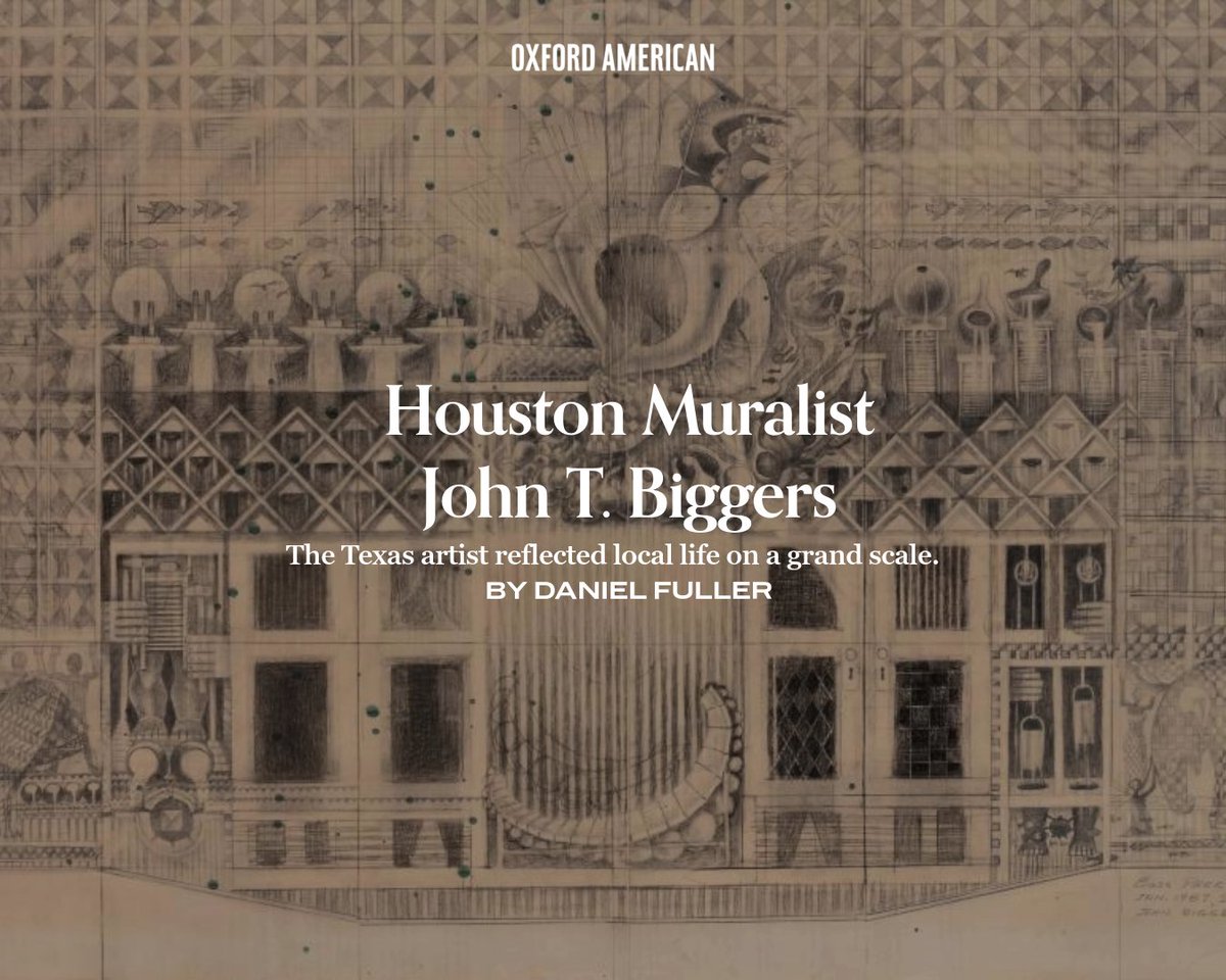 oxfordamerican's tweet image. “The fact that the murals are open, accessible, unguarded is part of what gives them their power.”
—In a feature article from @BurnawayGA, Daniel Fuller examines the importance of setting for John T. Biggers’s murals.
🔗: shorturl.at/MPt8o