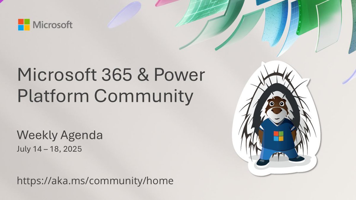 David Warner II (@davidwarnerii) on Twitter photo 💡 Weekly update on the upcoming community calls from #Microsoft365dev & #PowerPlatform <a href="/m365pnp/">Microsoft 365 & Power Platform Community</a> Community
• Calls for this week with agenda details 📅
• Focus on #SharePoint, #PowerApps, #Agents, #PnPModernSearch, and #CopilotStudio
• Demos this week by <a href="/aycabs/">Ayça Baş</a>, <a href="/GissiSim/">Gissur Simonarson</a>, 💡 Weekly update on the upcoming community calls from #Microsoft365dev & #PowerPlatform <a href="/m365pnp/">Microsoft 365 & Power Platform Community</a> Community
• Calls for this week with agenda details 📅
• Focus on #SharePoint, #PowerApps, #Agents, #PnPModernSearch, and #CopilotStudio
• Demos this week by <a href="/aycabs/">Ayça Baş</a>, <a href="/GissiSim/">Gissur Simonarson</a>,