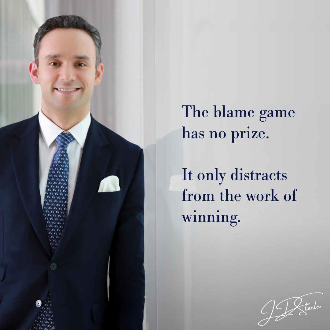 SteeleFamLaw's tweet image. Energy spent on assigning fault is energy stolen from finding a solution. Winners focus on the finish line, not on who stumbled at the start.

#WinningMindset #SolutionFocused #NoBlameGame #Leadership #Accountability #ForwardThinking #Success
