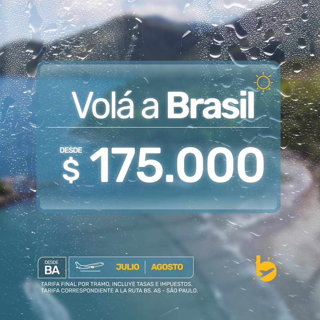 Pensás en caipis, arena y playa?🏝️Tranqui. No sos vos. Es Brasil que te llama.☎️

Hacé clic acá 👉bit.ly/42HzRNl y relajate en la playita 🇧🇷

#Brasil #Flybondi #UltraLowCost