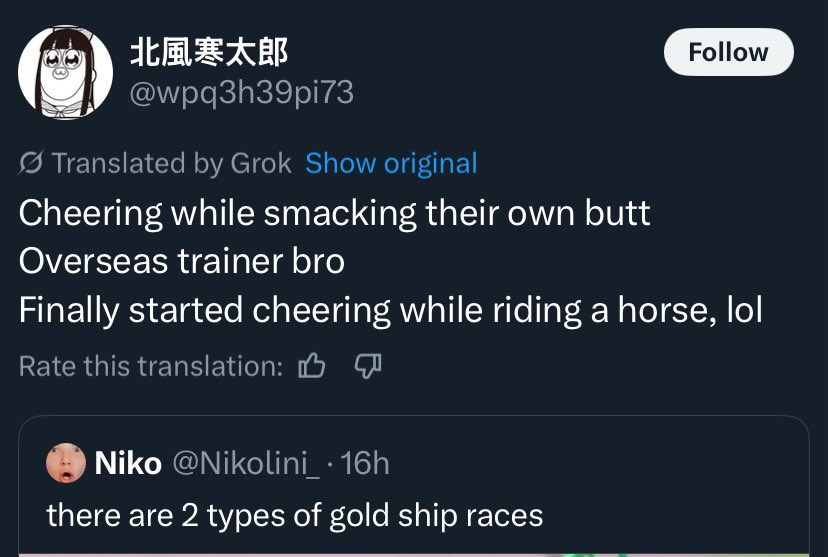 AstroWolvez's tweet image. wtf twitter just uses ai to translate now? AND they want you to rate how good it is? That’s kind of the point of translating guys.