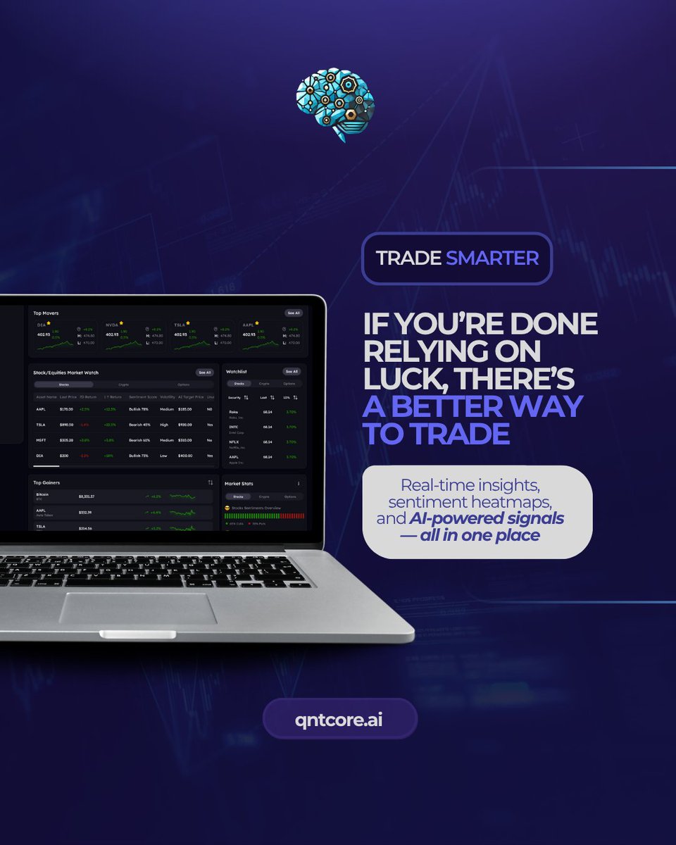 QuantCore_ai's tweet image. Luck shouldn’t be your trading plan. With real-time insights, sentiment heatmaps, and AI-powered signals, you can finally stop guessing and start executing like a pro.

🌐Visit: qntcore.ai

#QuantCore.AI #BetterTrading #AITradingTools #DataDrivenDecisions…