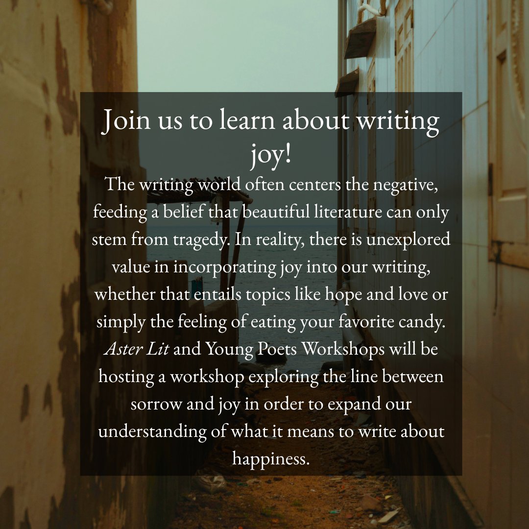 hi all!! we have a collaboration workshop with Aster Lit coming up in an hour :D link in our Discord to join :)