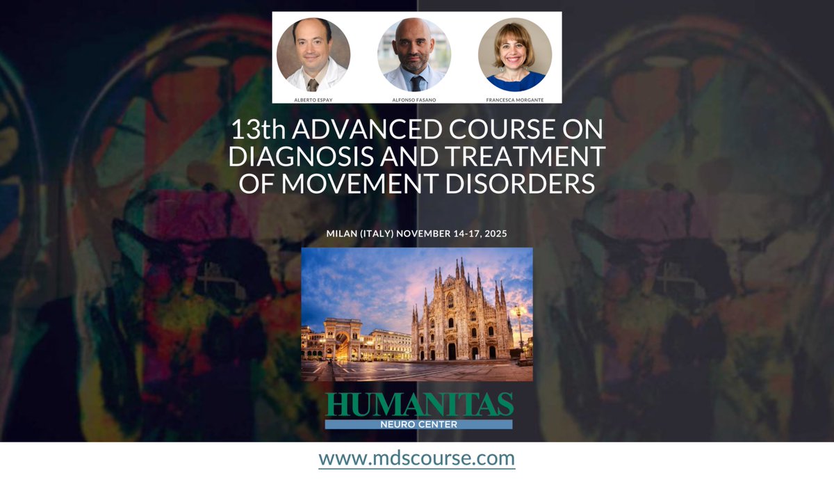 DrAlfonsoFasano's tweet image. 15 years (and 12 editions) later, here we are again for our annual 4-day intensive course on the diagnosis and treatment of #movementdisorders.
This year we're in charming Milan, hosted by the conference centre of @HumanitasMilano
More info here: mdscourse.com
