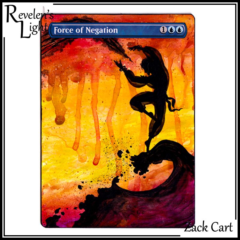 Revelens_Light's tweet image. Force of Negation and Force of Will alters, in a themed pair. (They kind of match up, but only kind of!)
(Commission - NFS - revelenslight.com )