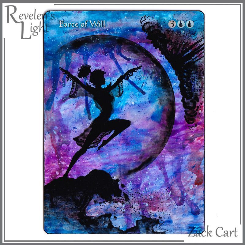 Revelens_Light's tweet image. Force of Negation and Force of Will alters, in a themed pair. (They kind of match up, but only kind of!)
(Commission - NFS - revelenslight.com )