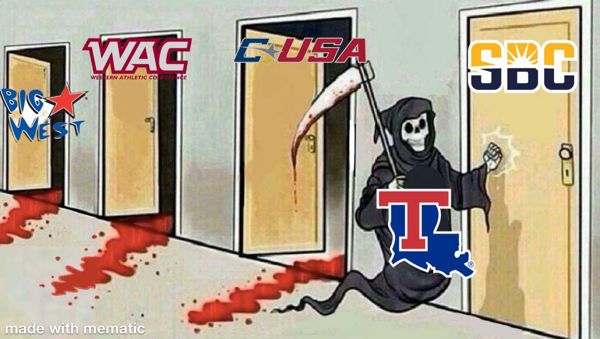 That’s right, LaTech killed that Big West logo.