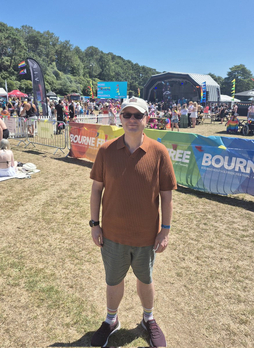 Enjoying the #bournefree Pride event, despite the risk of bursting into flames from the heat.