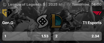 🎁 $300 FREE BET GIVEAWAY – 3 WINNERS for the GRAND FINAL

🏆 Grand Final – #MSI2025
 Gen.G (1.53) vs T1 Esports (2.34)
🕓 Tomorrow – 04:00 UTC
The biggest clash of the tournament. Who’s your pick?
Comment your winner 👇

To enter:
✅ Like
✅ Share
✅ Comment your pick
✅ Follow!