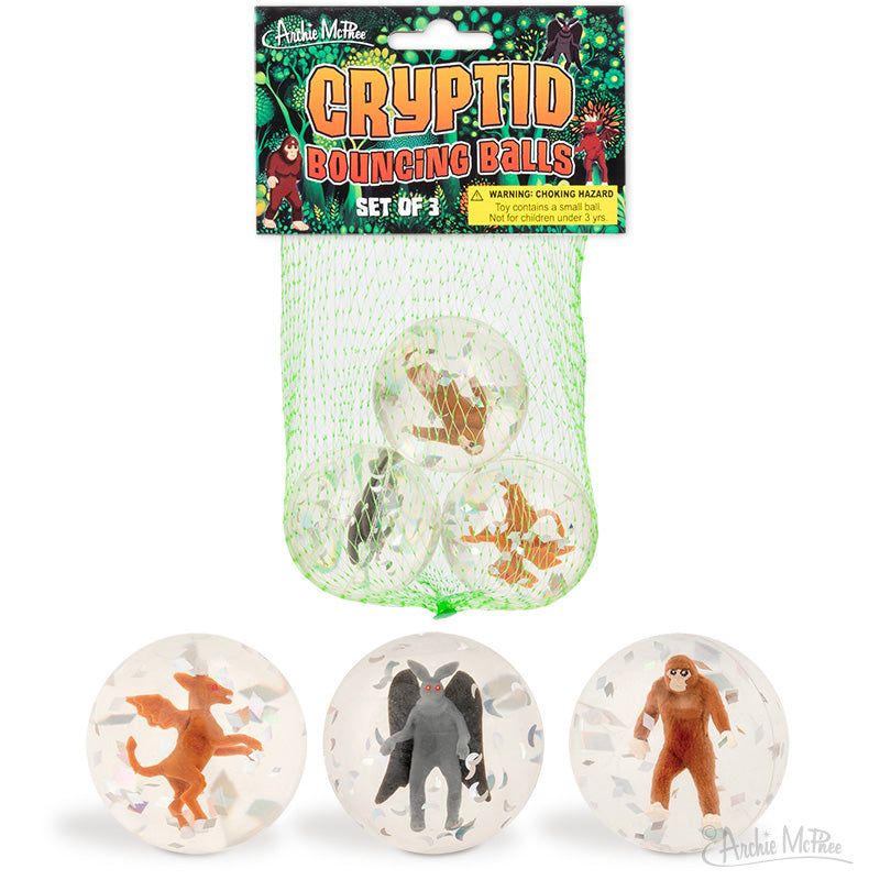New item! Cryptid Bouncing Balls! Featuring Bigfoot, the Jersey Devil, and Mothman!

buff.ly/aRit1hZ