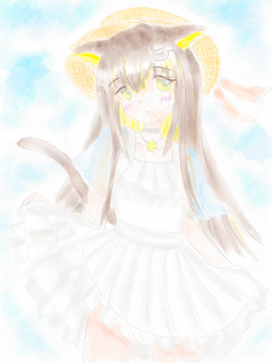 夏の日差しに照らされる白ワンピースライファさん
#ライファの自由帳