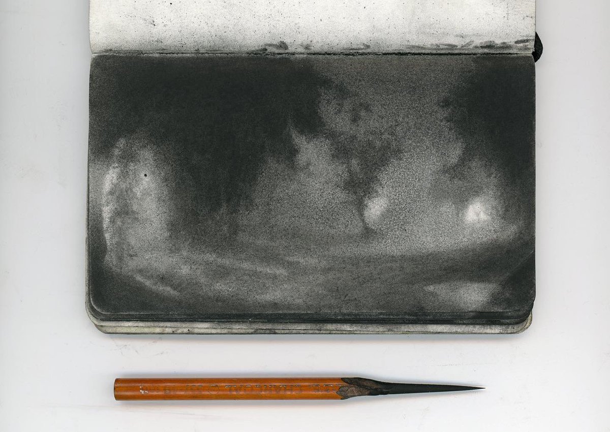mec_au_fusain's tweet image. Charcoal landscape studies