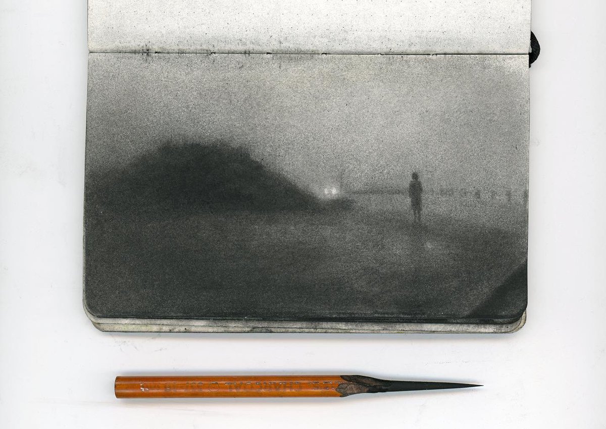 mec_au_fusain's tweet image. Charcoal landscape studies