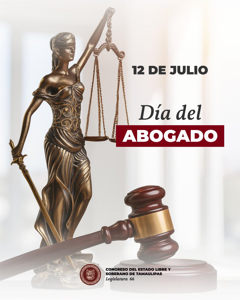 #Efemérides | #12DeJulio 🗓️📌
👩‍⚖️👨‍⚖️👩‍⚖️👨‍⚖️👩‍⚖️👨‍⚖️👩‍⚖️👨‍⚖️
Hoy es un día para reconocer y agradecer el compromiso, la dedicación y la habilidad de todas y todos los abogados que trabajan incansablemente en la defensa de la justicia y los derechos de las personas. 
#díadelasylosabogados ⚖️