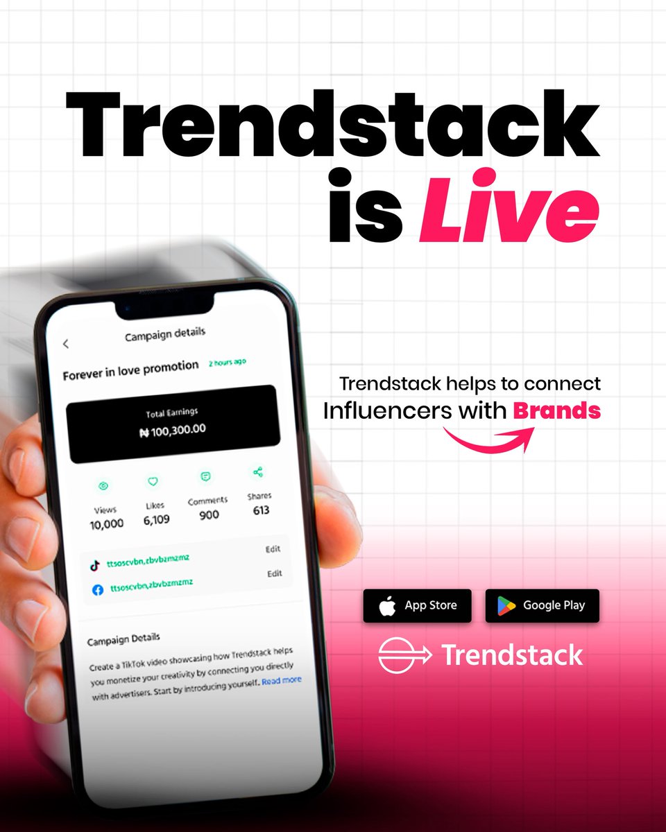 getTrendstack's tweet photo. TRENDSTACK IS OFFICIALLY LIVE 🤭💃💃
No more chasing brands in the DMs.
No more working for “exposure.”
Just real campaigns. Real creators. Real pay.

📲 Download the app
✅ Sign up as a creator or brand
💼 Start collaborating today

This is your sign.
✨ Link in bio https://t.co/e4t4UTsbu4