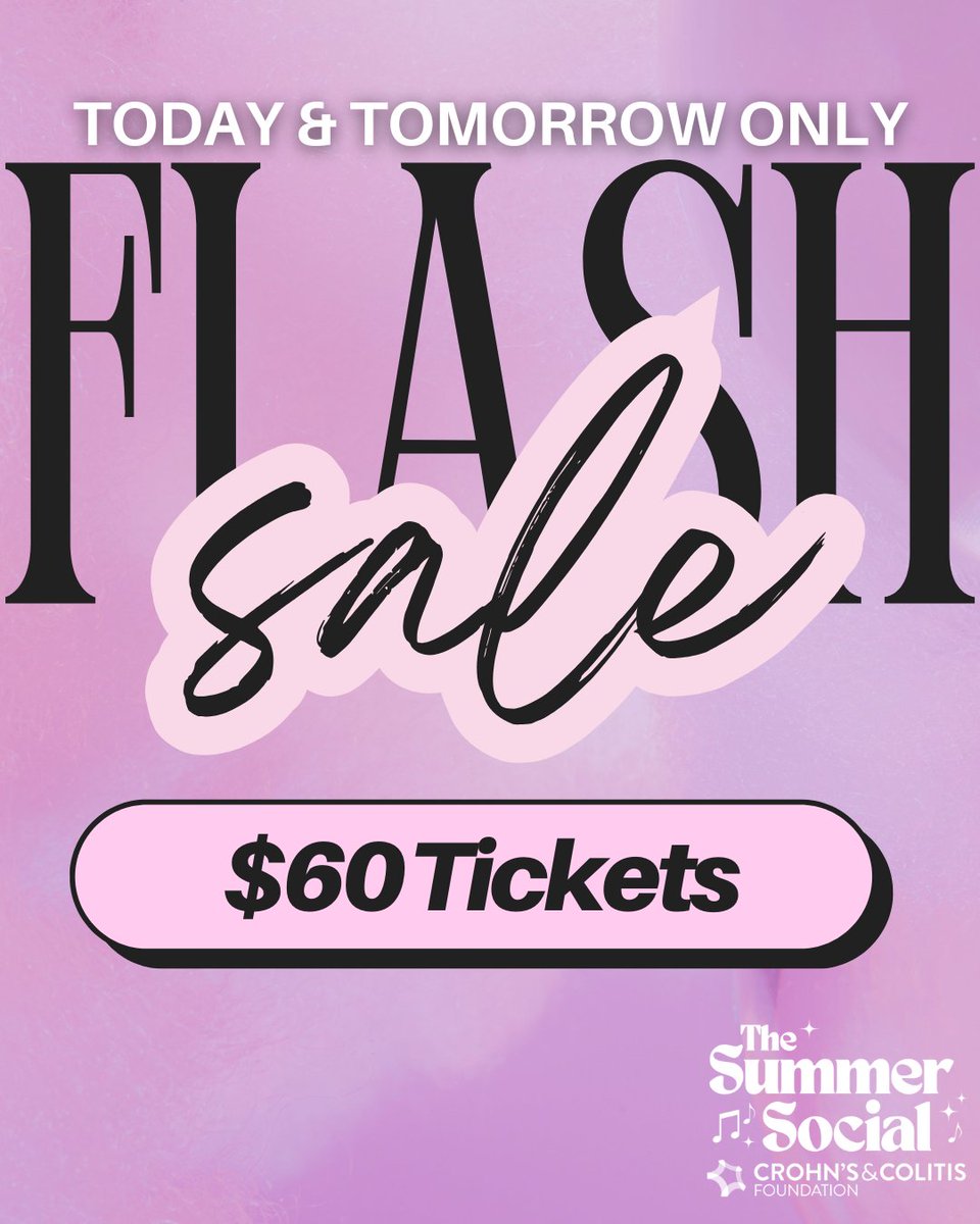 🎉 Today &amp; tomorrow ONLY! 🎉

Grab your Summer Social tickets and join us at Flying Dutchman Spirits for an unforgettable night supporting our IBD community. 🩵 Ticket includes a drink, heavy apps &amp; live piano entertainment.

Don’t miss it! 🎹🥂

🎟️ onecau.se/_973ub1