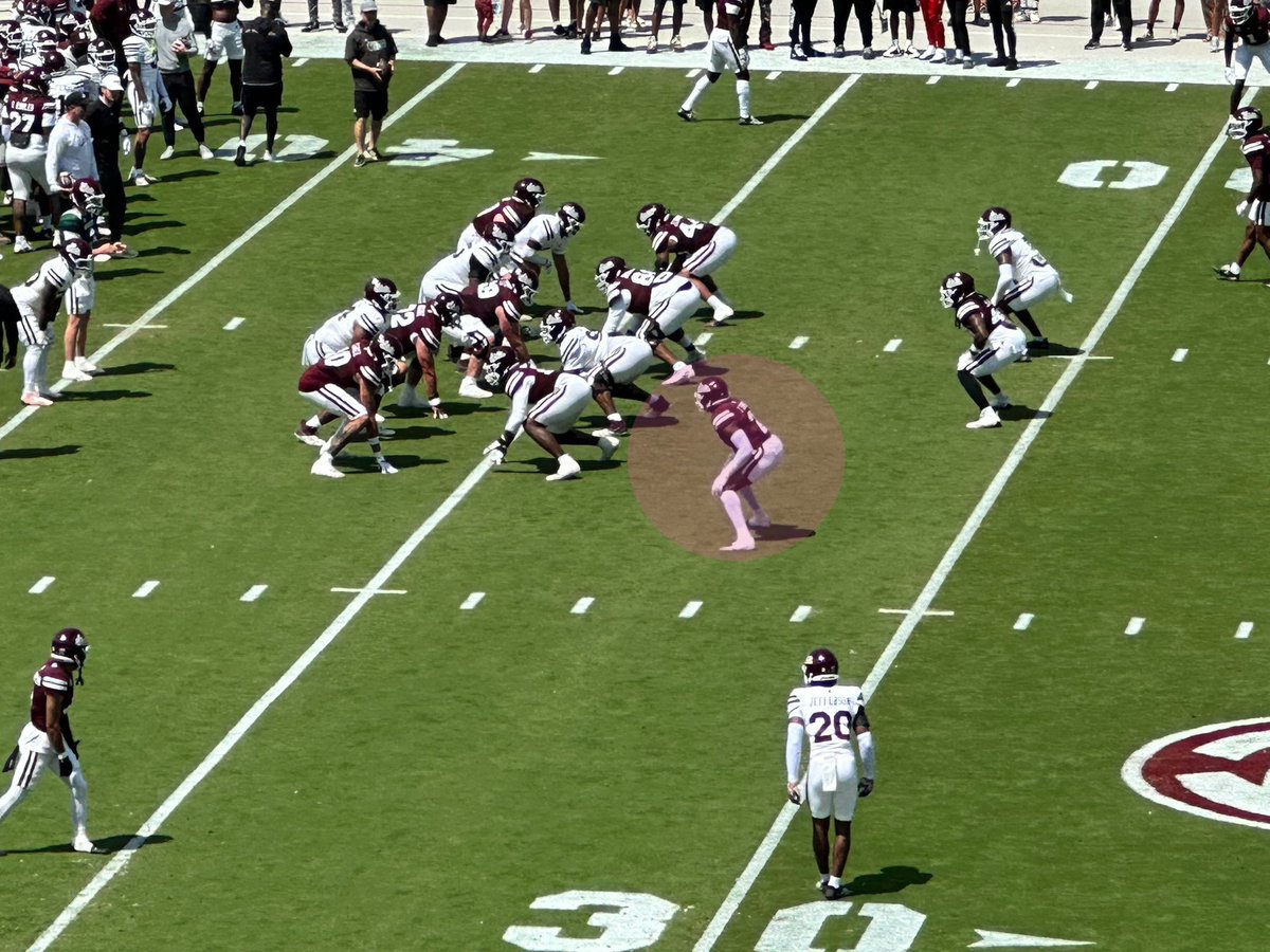 Shared this photo a couple of months ago talking about Isaac Smith, but I noticed something after stumbling across it in my photo gallery earlier. This was warmups before the spring game.

QB: Blake Shapen
RB: Johnnie Daniels (Booth snap before)
WR: Brenen Thompson
WR: Jordan