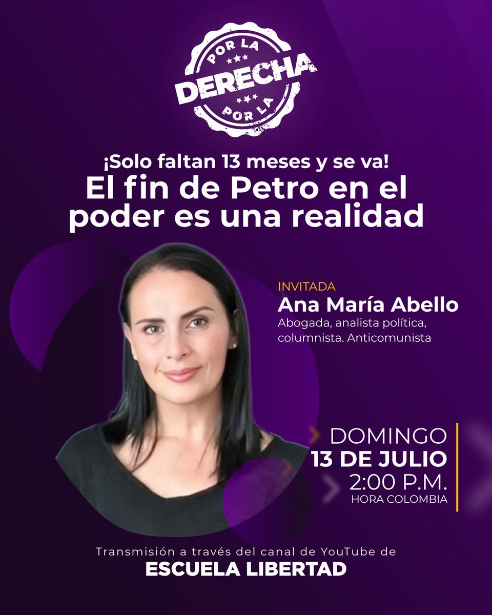 La Hora de La Verdad (@horadelaverdad) on Twitter photo 🚨 Cada día más cerca del fin del petrismo – Por La Derecha
Los escándalos se acumulan, la corrupción asfixia al gobierno y el país ya no traga más mentiras. Ana María Abello <a href="/ANIABELLO_R/">Ani Abello</a> , abogada, analista política y columnista anticomunista, analiza cómo el régimen se hunde 🚨 Cada día más cerca del fin del petrismo – Por La Derecha
Los escándalos se acumulan, la corrupción asfixia al gobierno y el país ya no traga más mentiras. Ana María Abello <a href="/ANIABELLO_R/">Ani Abello</a> , abogada, analista política y columnista anticomunista, analiza cómo el régimen se hunde