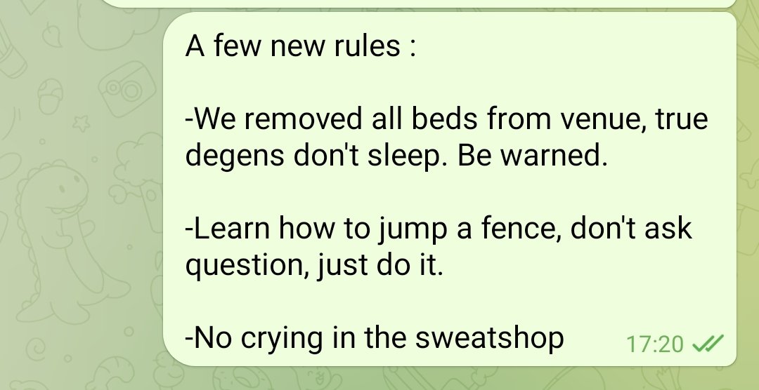 Cptn_Ow's tweet image. There is no rules in the Sweatshop.