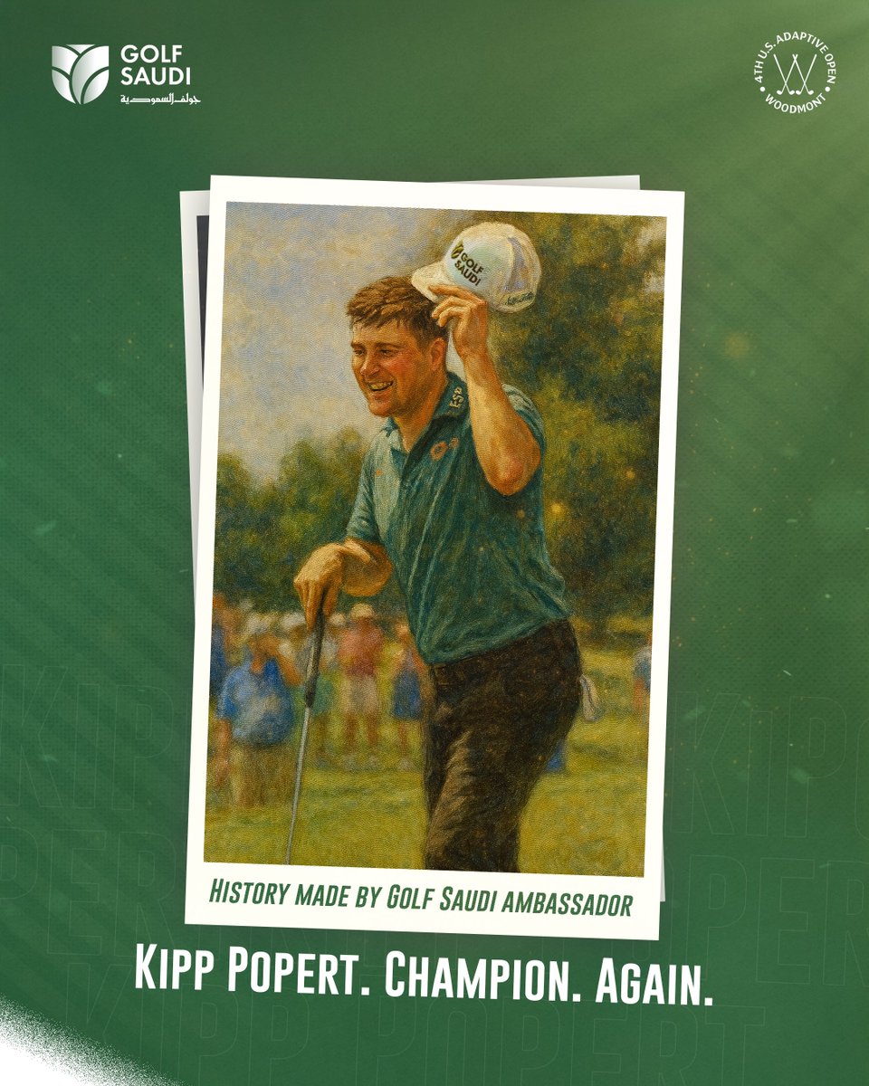 #GolfAmbassadors | Congrats, Kipp Popert! A historic third consecutive win at the U.S. Adaptive Open! 👏🏆

#GolfSaudi #GolfSaudiAmbassador #جولف_السعودية
#سفراء_الجولف
#BreakingBarriers