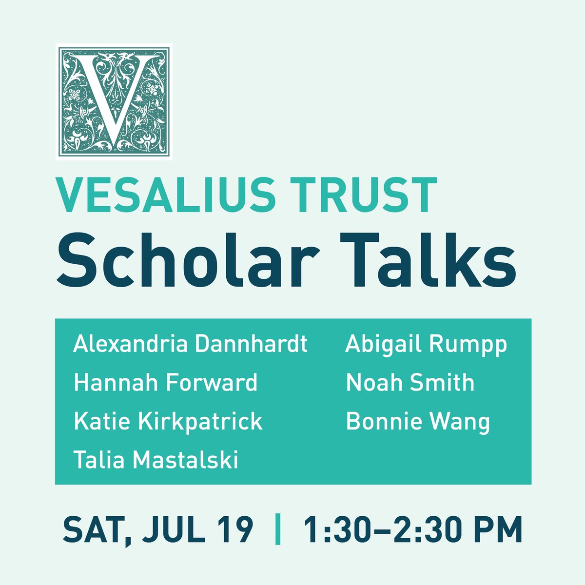 The #VesaliusTrust Scholar Talks are Saturday, July 19, 1:30–2:30 pm at the 2025 Association of Medical Illustrators @amidotorg meeting in Grand Rapids, MI. Seven Vesalius Trust scholarship awardees will give presentations about their graduate research projects. #medart #sciviz