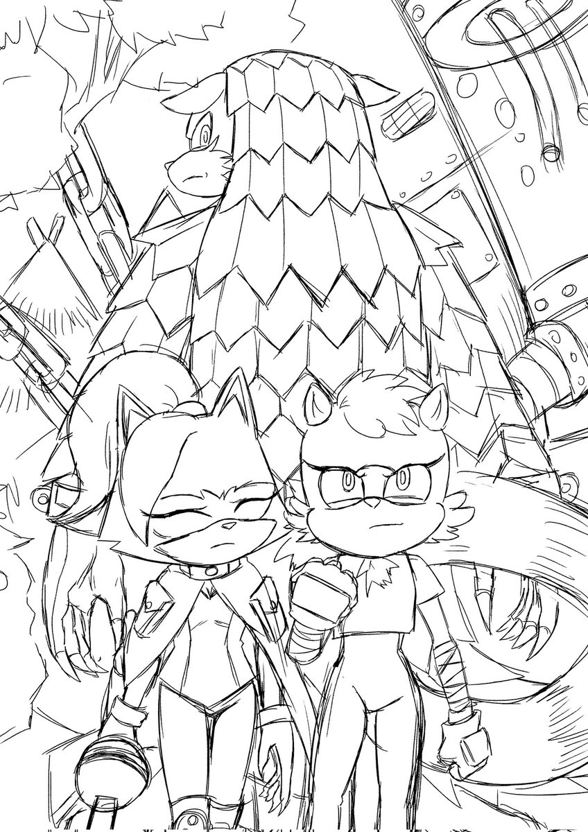 Fredimate's tweet image. Sketch for a fancomic featuring Whisper the Wolf and Tangle the Lemur. This is an origin for my OC really.
#WhisperTheWolf #TangletheLemur #sonicoc #originalcharacter #fanart #sonicfanart