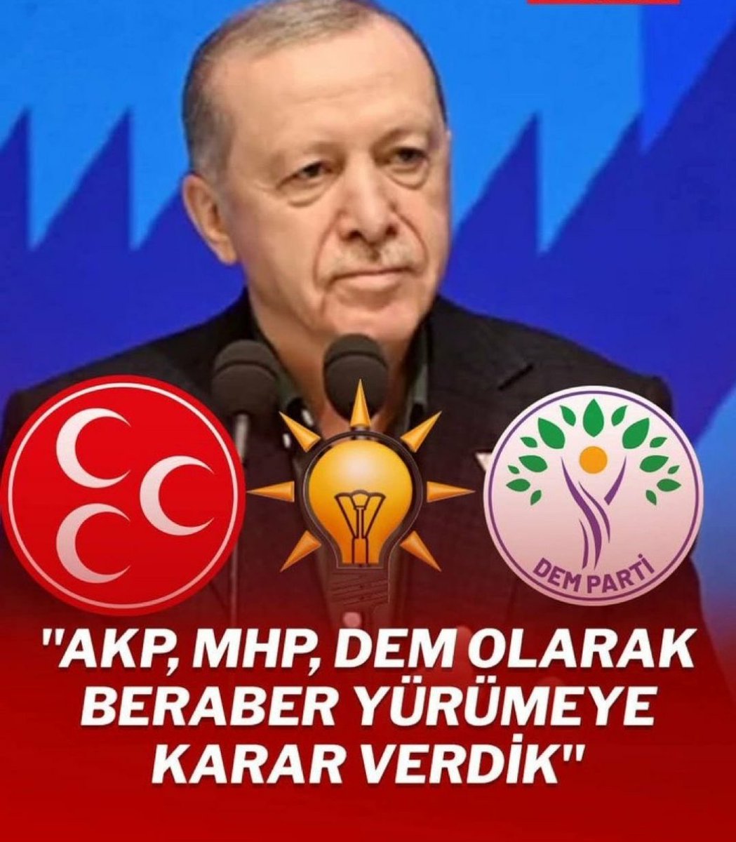 Daha düne kadar Dem'le iletişimi olanları demlenme ve ihanetle suçlayan onlar değil miydi? Toplumsal hafızası bu kadar zayıf başka bir ülke var mı?
Bu üç parti aynı yerden kumanda ediliyor.
Artık kimsenin sizi gütmesine izin vermeyin ve hangi bayrağa selam verdiginizi anlayın.