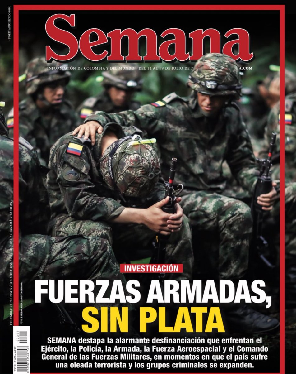 Carolina Arbeláez (@kroarbelaez) on Twitter photo Las Fuerzas Armadas están sin plata: <a href="/RevistaSemana/">Revista Semana</a> destapa la alarmante desfinanciación que amenaza la seguridad del país y le da ventaja a los grupos criminales.
¡Esto lo advertimos y nos llamaron mentirosos!, pero para el tiempo la verdad. Nuestros héroes nos necesitan. Las Fuerzas Armadas están sin plata: <a href="/RevistaSemana/">Revista Semana</a> destapa la alarmante desfinanciación que amenaza la seguridad del país y le da ventaja a los grupos criminales.
¡Esto lo advertimos y nos llamaron mentirosos!, pero para el tiempo la verdad. Nuestros héroes nos necesitan.