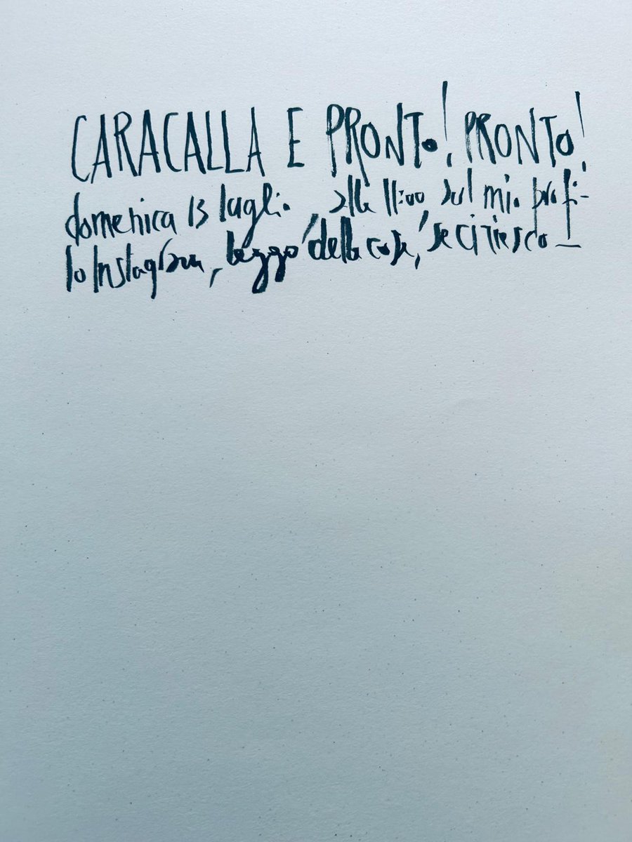 paolonori's tweet image. Caracalla e Pronto! Pronto!
domenica 13 luglio, alle 11:00, sul mio profilo Instagram, leggo delle cose, se ci riesco
