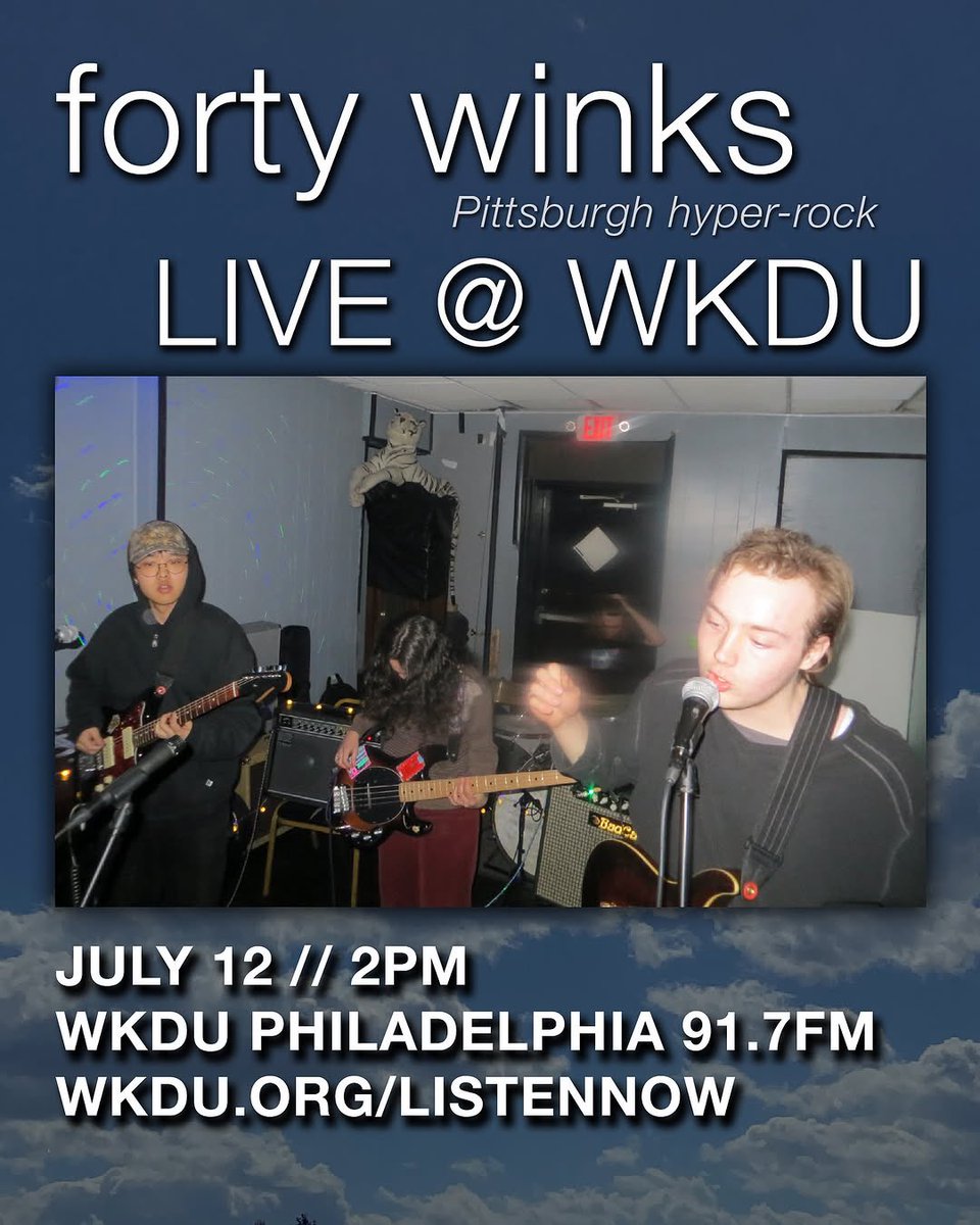 Crafted Sounds (@craftedsounds) on Twitter photo Listen to forty winks LIVE at 2pm EST today via <a href="/wkdu/">WKDU Philly 91.7 FM</a> :)
wkdu.org/listennow Listen to forty winks LIVE at 2pm EST today via <a href="/wkdu/">WKDU Philly 91.7 FM</a> :)
wkdu.org/listennow