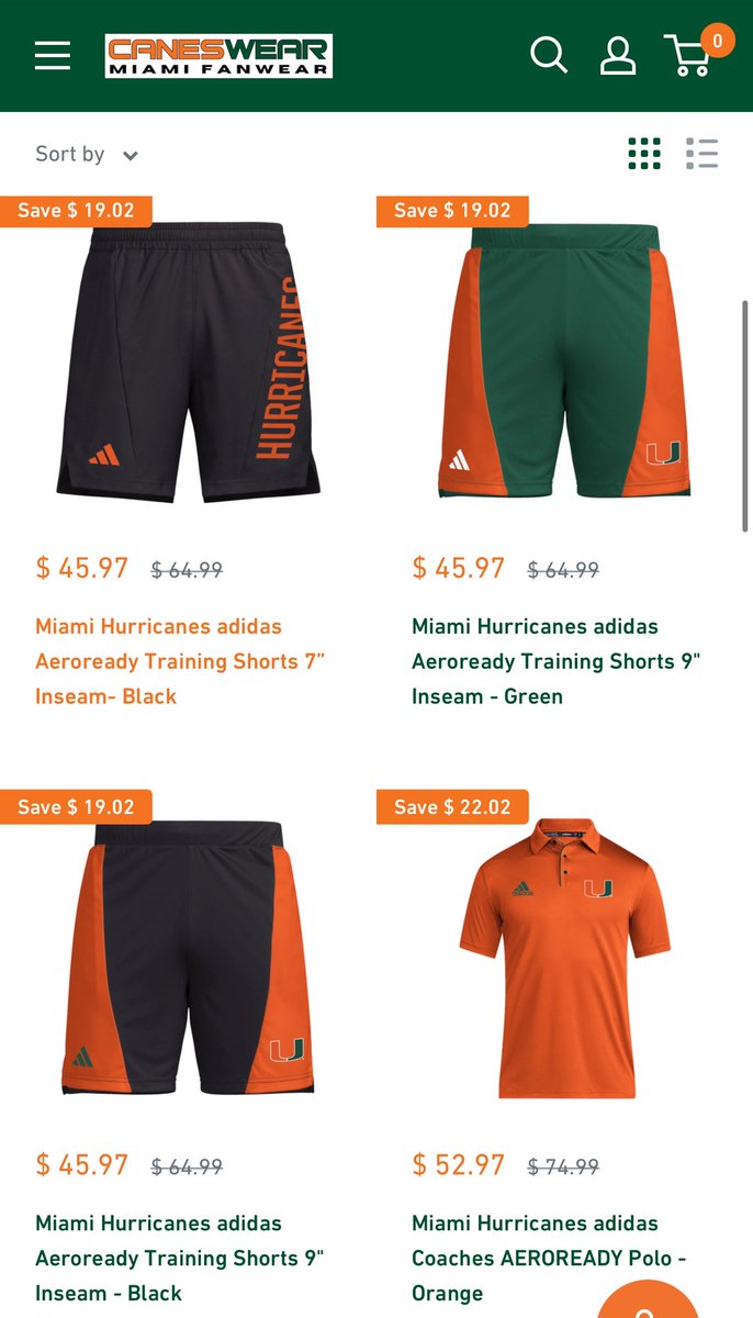 Two Day Miami Hurricanes adidas Sale is on now! 
Sat &amp; Sun save 30% and more!
Visit our store in Davie or CanesWear.com 

#GoCanes 
#ShopLocal 
#SupportSmallBusiness