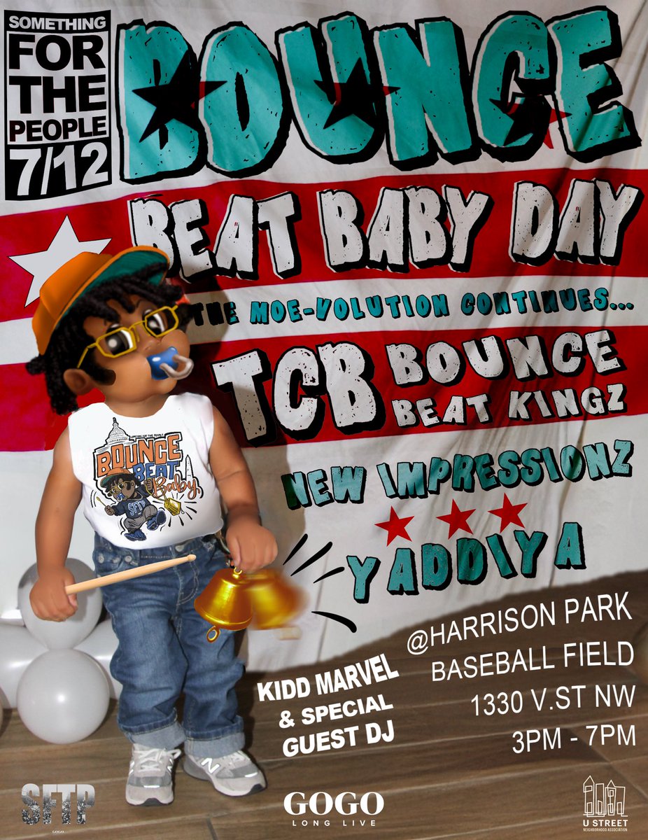 Long Live GoGo the Movement (@longlivegogo) on Twitter photo Today is the day! Free gogo for all the Moe Moes.
See y’all outside for the Juneteenth reschedule.
📍1330 V ST NW
🕑 3pm
<a href="/N2LBandNShow/">N2L SlowBounce Originatorz</a> <a href="/NEWIMPRESSIONZ/">New Impressionz Band</a> <a href="/BouncebeatKingz/">kingz LYFE</a> Today is the day! Free gogo for all the Moe Moes.
See y’all outside for the Juneteenth reschedule.
📍1330 V ST NW
🕑 3pm
<a href="/N2LBandNShow/">N2L SlowBounce Originatorz</a> <a href="/NEWIMPRESSIONZ/">New Impressionz Band</a> <a href="/BouncebeatKingz/">kingz LYFE</a>